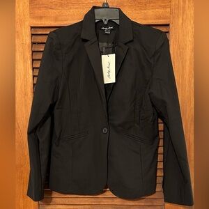 NWT FUNKY SOUL Black Lightweight Business Casual Summer/Fall Office Blazer LG